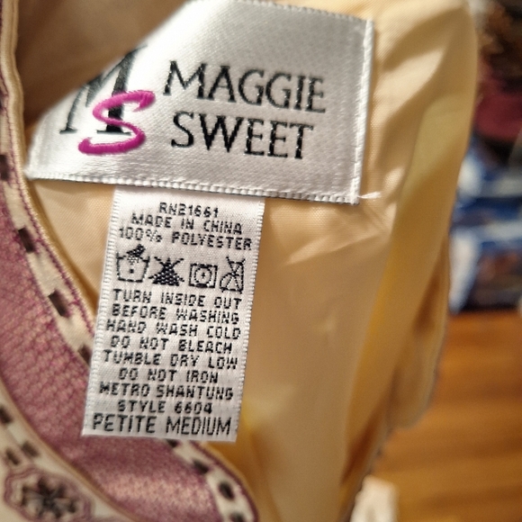 3 Piece Vintage Set Maggie Sweet Petite Medium Fancy Evening Silk Look Asian - Picture 8 of 8